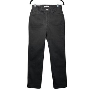 Lee Classic Fit Straight Leg Black Jeans Womens 8 Short Stretch Denim